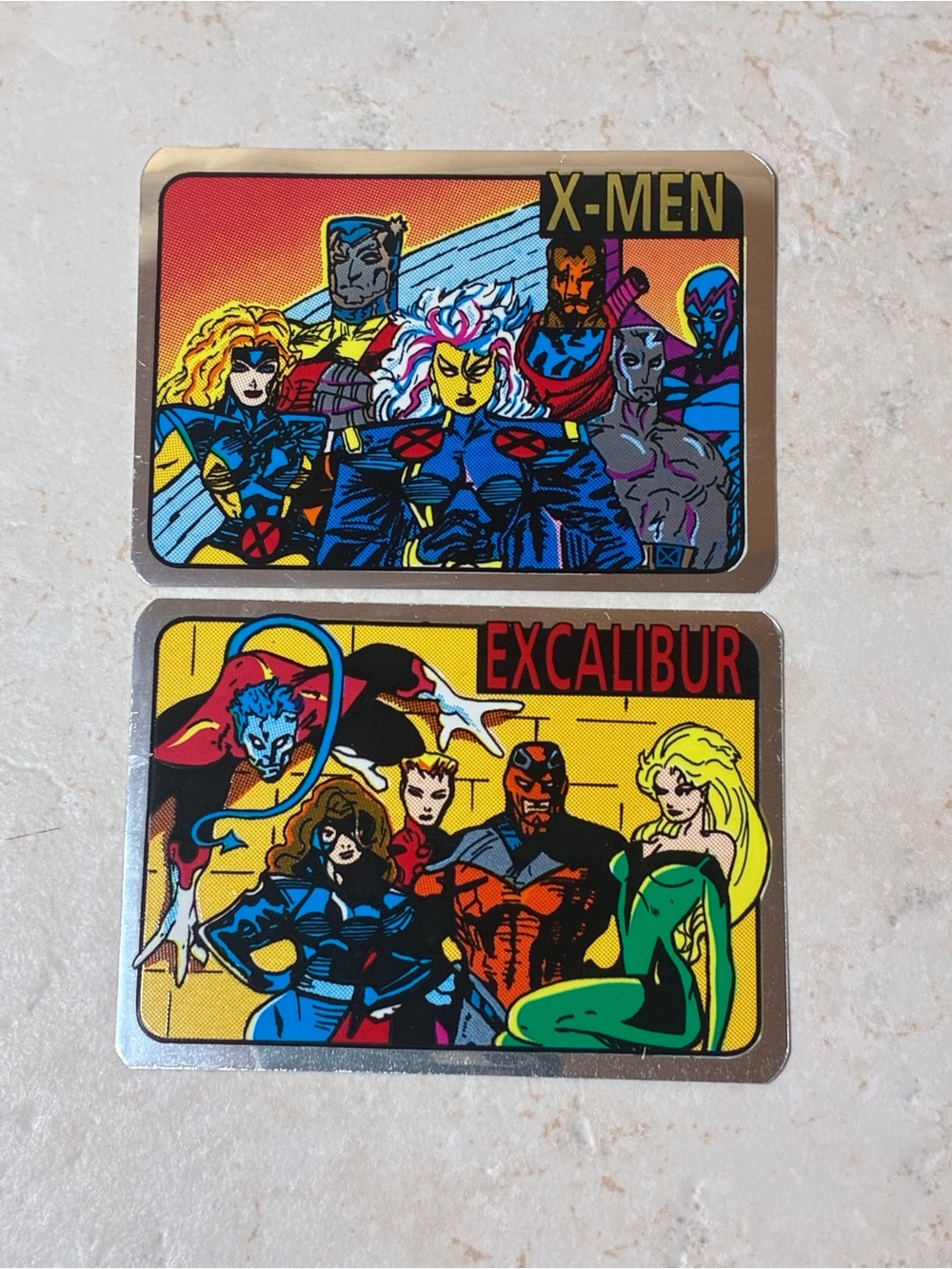 Marvel X-Men & Excalibur Foil Vending Machine Stickers